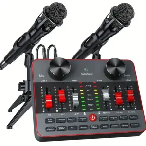 Podcast Equipment Bundle for 2 Mic Tiktok Video Content Creator Kit, Audio