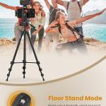 Upgraded Vlogging Kit w/Wireless Lavalier Microphone,YouTube Kit for iPhone and Smartphone w/59” Retractable Tripod,Automatic Switch Phone Clamp,Content Creator Gear for TikTok(Vlog K5)