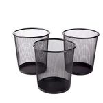 Waste Paper Bin - Black - 3 Piece
